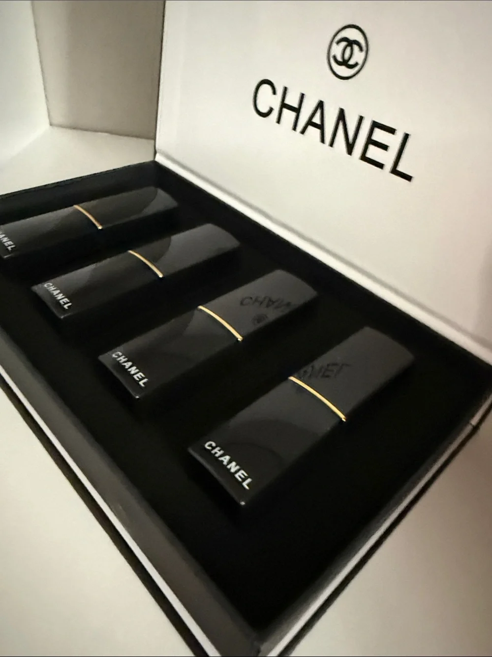 CHANEL Lipstick Set — Red, Hot Pink, Coral, Brown
